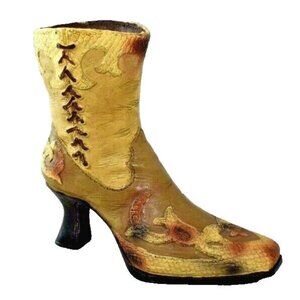 Decorative Western Style Boot Figurine With Intricate Design